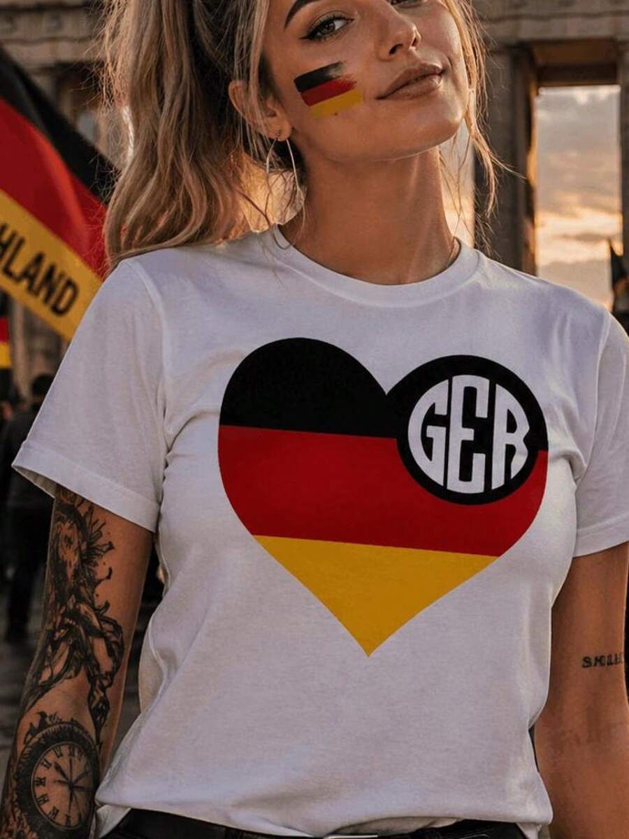World Country Soccer Germany Flag T-Shirt, Hoodie, Sweatshirt, Soccer Fan Apparel Unisex - 白色 - 查看 1