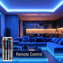 Lampu Strip LED RGB Pintar 3,28-98,4 kaki, Lampu Berubah Warna Sinkronisasi Musik, Dengan Aplikasi dan Kontrol Jarak Jauh 44 Tombol, Cocok untuk Kamar Tidur, Ruang Permainan, TV, Dekorasi Pesta - 3535RGB - View 5