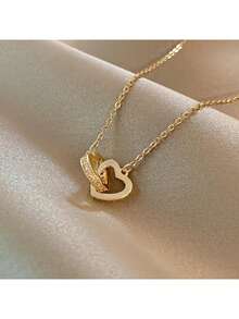 Collar colgante de corazón - Dorado - Ver 6