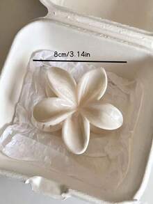 2pcs Korean Style Gentle Dragon Bone Pumpkin Creamy Texture Egg Flower Hair Clip Casual Back Head Bun Claw Clip Elegant Hair Accessory, Suitable For Daily Wear, Party, Commute, Holiday And Other Occasions. Can Be Used For Tying Hair, Creating Hairstyles, Or As A Decorative Accessory During Face Washing, Bathing And Makeup. Perfectly Matches Clothing And Other Accessories. - Multicolor - View 3