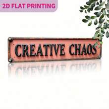 1pc Vintage Novelty Sign "Creative Chaos" Wall Metal Sign - 39.88 Cm X 3.24.13 Cm - European And American Style Wall Decor - , Suitable For Indoor/Outdoor Use, Applicable To Home, Kitchen, Cafe, Bar, Porch And Garden (Random Style) - A - View 3