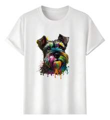 Camiseta Muscle Freaks con diseño de Schnauzer Miniatura Colorido - Blanco - Ver 1