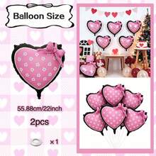 Juego de 2/5 globos de lámina de aluminio con estampado de corazón y margarita, lazo de amor, adecuado para fiesta de cumpleaños, aniversario, baile de graduación, propuesta, decoración de baby shower, confesión, decoración de accesorios para fotos, aniversario, decoración de pared de fondo. - Ver 8