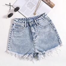 Pantalones cortos vaqueros casuales, estilo minimalista para uso diario - Lavado ligero - Ver 2