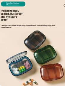 1pc Ultra-Small 3-Compartment Dust-Proof Pill Storage Box, Daily Pill Box - (3 Daily) 3 Compartments, Dust-Proof, Medication Organizer, Easy For Daily Medication - Portable Lightweight Design, Portable Lightweight Design Suitable For Travel Or Home Use, Box, Travel Essential - Multicolor - View 3