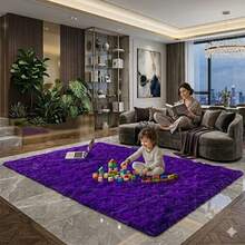 Luxury Shaggy Rug For Living Room Or Bedroom 2.00 X 1.40 - 紫色 - 查看 4