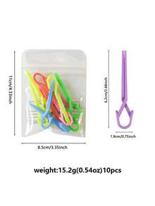 10pcs Mixed Color Anti-Overflow Nail Positioning Clips, Manicure Glue Application Fixing Clamps, Reusable Design, Nail Polish Application Finger Protector, Prevent Edge Overflow And Skin Staining - Multicolor - View 8