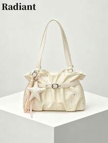 2026新款：简约复古软皮单肩包，女士休闲通勤手提包，新款女士单肩包 - 白色 - 查看 11