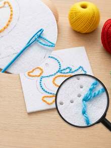 Beginner Sewing Kit, Entry-Level Kit - Multiple Style Combinations, Includes Plastic Needles, Thread, DIY Sewing Board, Sewing Kit, Felt Crafts, Felt Kit, Helps Develop Fine Motor Skills, Back To School Gift - Embroidery Materials - View 5