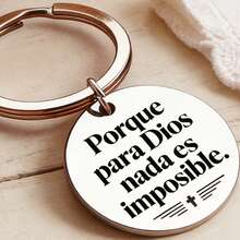1pc Spanish Inspired Keychain, Religious Quote, Believer Gift, Perfect Gift, With Ring Clip Accessory, Suitable For Men And Women - D - View 2