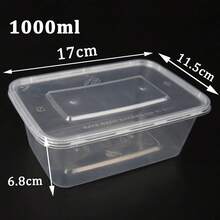 25/50/100 Plastic Food Containers Microwave Freezer Storage Boxes+LIDS - Clear Transparent - View 9