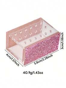 1pc Rhinestone Acrylic Polishing Head Box, 18-Hole AB Color Rhinestone Inlaid Acrylic Polishing Head Box, Used For Storing And Displaying Nail Drill Bits, Dust-Proof Tool Storage Box, Suitable For Nail Art Techniques - Multicolor - View 7