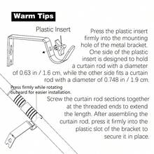 0.748 Inch Curtain Rod Bracket Set, Black Metal Curtain Rod/Roman Rod, Classic Round Ball Versatile Decor Finial, Adjustable Length Fits 24 Inch To 140 Inch Windows, Easy Wall Mounted Installation, Sturdy And Durable. This Curtain Rod Is Suitable For Bedroom, Kitchen, Living Room, Dining Room, Office, Dorm Or Rental. Minimalist Design, Modern Classic Curtain Rod - Black 1 Set - View 9
