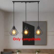 1 pieza Pantalla de lámpara de arte de hierro geométrico negro, luz colgante de estilo industrial minimalista, lámpara de pared, accesorio de luz de techo, pantalla de lámpara de metal hueco creativo, crea tu propio estilo de iluminación (Solo pantalla de lámpara, sin otros componentes eléctricos) - estilo industrial - Ver 7