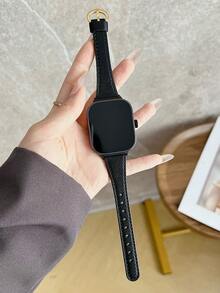 1件女款時尚皮革智慧手錶錶帶，相容於 Redmi Watch 5 Lite/Active、Watch 6、Watch 5，手錶錶帶，相容於 Watch 4，手腕配件，相容於 Mi Band 8pro/9pro - 黑色 - 查看 6