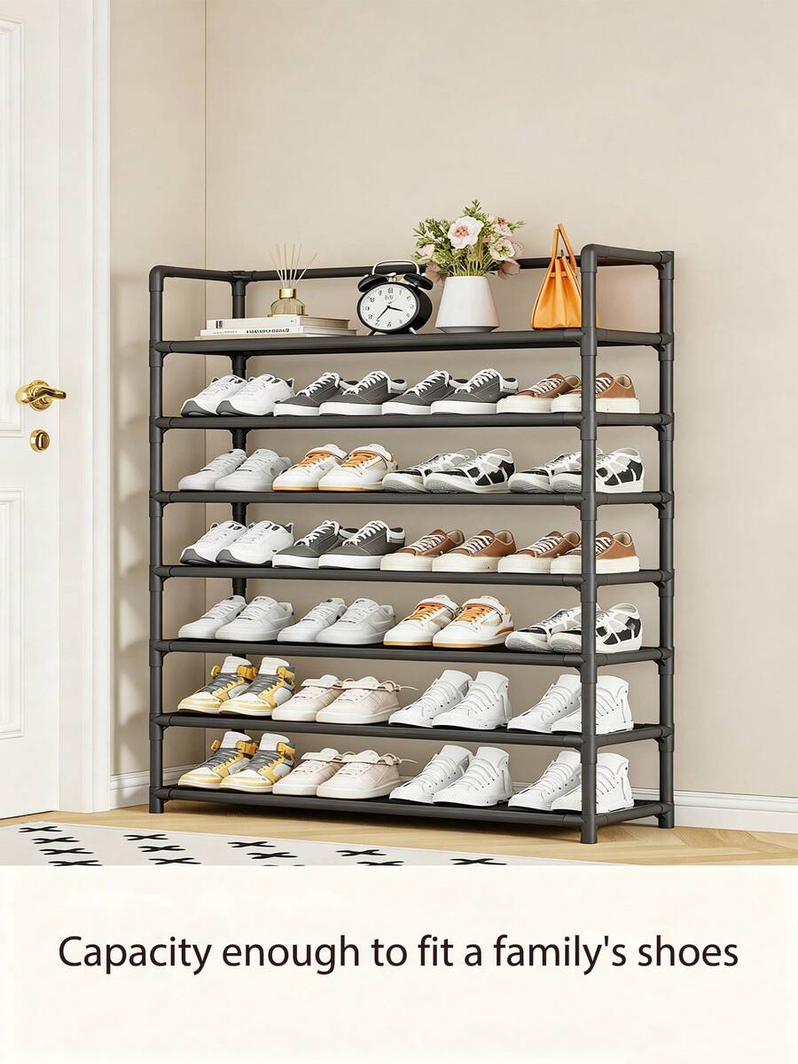 3/5/9 Tier Freestanding Shoe Rack Multi-Layer Storage Shelf Space-Saving Shoe Organizer Suitable For Entryway Closet Bedroom - Black - View 1