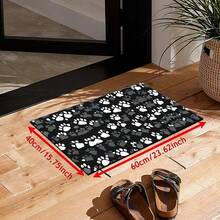 1 pieza, Decoración del hogar, Alfombra de barro de diatomeas con estampado de huella de pata, Fácil de limpiar, Impresión 3D rectangular, Adecuada para entrada, sala de estar, cocina, dormitorio, pasillo, baño, lavandería - Alfombra de poliéster, Adecuada para decoración del hogar interior y exterior - Multicolor - Ver 15