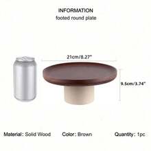 Creative Afternoon Tea Snack Serving Platter For Home Living Room, Candy, Melon Seeds, Dried Fruits, Fruits Display Wood Tray With Stand Christmas Gift - Brown + White Base - View 13
