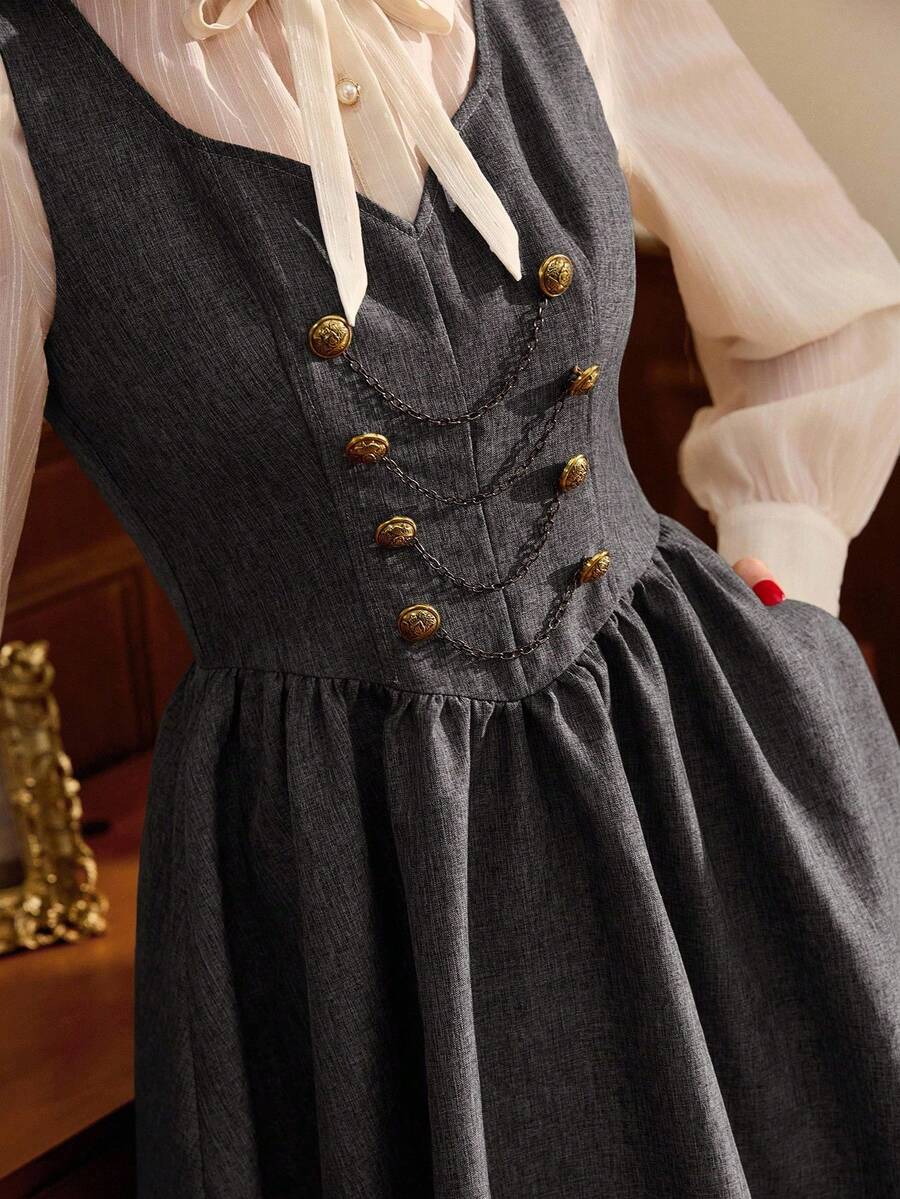 Women Midi Dresses - 灰色的 - 查看 1