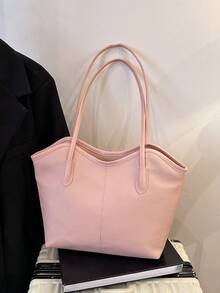 Large Capacity Handbag For Women, New Arrival Minimalist Commuter Shoulder Tote Bag - Pink - View 9