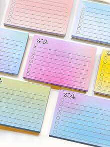 150 stuks gradiëntkleur liniaal lijn plaknotities, desktop memo bericht sticker voor student, willekeurige levering per enkel boek (50 stuks) - Veel kleurig - Bekijken 7