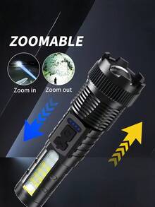 This High-Lumen LED Flashlight Features 5 Modes, Zoom Function And Powerful Handheld Lighting. It Is A Portable Camping Flashlight Suitable For Outdoor Hiking And Home Emergencies. It Has A Built-In 800mAh Battery. - 星星 - 查看 6