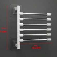 1pc Drill-Free Rotating Towel Rack Wall-Mounted Swivel Bar Towel Rod Bathroom Hanging Rack Storage Shelf Hanging Bar - Multicolor - View 17
