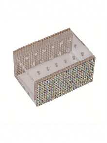 1pc Rhinestone Acrylic Polishing Head Box, 18-Hole AB Color Rhinestone Inlaid Acrylic Polishing Head Box, Used For Storing And Displaying Nail Drill Bits, Dust-Proof Tool Storage Box, Suitable For Nail Art Techniques - Multicolor - View 13
