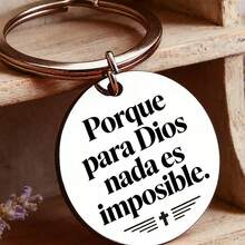 1pc Spanish Inspired Keychain, Religious Quote, Believer Gift, Perfect Gift, With Ring Clip Accessory, Suitable For Men And Women - D - View 4