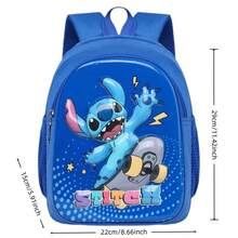 Lilo & Stitch 3D 立體雕刻耐壓毛絨大容量後背包/單肩包，配有可調節肩帶，適合兒童及男女童，適用於上學、工作與旅行，是絕佳禮物或配件 - A - 查看 2