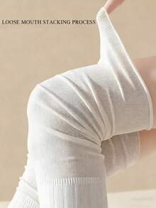 Women's Ribbed Elastic Over-The-Knee Socks, 4 Pairs, 4 Colors, Casual Everyday Knit Socks - Multicolor - View 7
