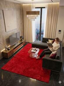 Luxury Shaggy Rug For Living Room Or Bedroom 2.00 X 1.40 - Merah - View 2