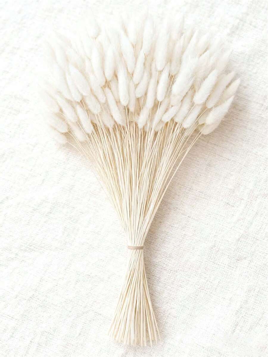60/120/180/240支人造兔尾草,人造兔尾草莖,適用於家居裝飾、婚禮裝飾、派對裝飾、DIY手工、攝影道具、主題裝飾 - 白色兔尾草 - 查看 1