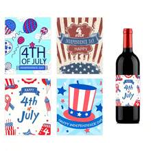 12pcs Paper 4th Of July Wine Bottle Labels, 4th Of July Stickers, Patriotic Wine Bottle Stickers, Independence Day Stickers, Patriotic Party Decorations, Holiday Party Decorations (4 Styles), Gift Packaging Labels - View 1