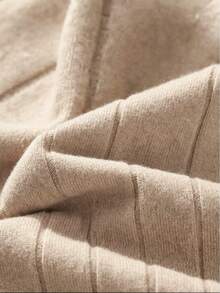 Men's Casual Sweater, Ribbed Knit, Crew Neck, Minimalist And Stylish For Everyday Wear - Khaki - View 5