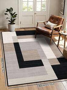1 buah Karpet Area Modern Geometris, Motif Hitam Putih Abu-abu, Poliester Persegi Panjang, Mudah Perawatan dan Dapat Dicuci, Cocok untuk Ruang Tamu, Lorong, Samping Tempat Tidur, Ruang Duduk, Kamar Tidur, Kantor, Dapur, Dekorasi Rumah Gaya Pedesaan - MultiWarna - View 22