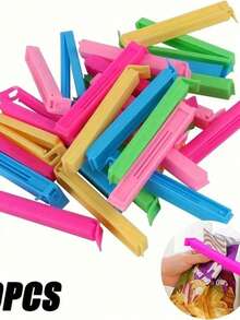 Reusable Plastic Food Bag Clips - 20/10/5 Packs, Suitable For Storage Boxes And Kitchen Organization Accessories - Multicolor - View 4
