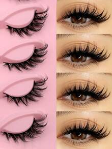 Asiteo Cat Eye Eyelashes 5 Pairs Fox Eye Lashes Faux Mink Lashes Fluffy Strip False Lashes,Corner Lashes Natural Look Eyelashes Lash Extension Makeup Strip Lashes,Lashes,Eyelashes,Fake Lashes,Make Up Tools - 黑色 - 查看 10