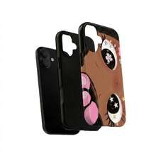 Capa de Telefone Resistente com Estilo de Arte Retrô, Colagem de Menina de Olhos Grandes e Sonhadores em Camadas Duplas, Compatível com iPhone 17, 16, 15, 14, 13, 12, 11 Pro Max - Multicolorido - Visão 3