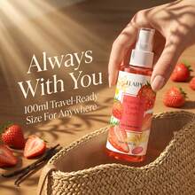 100毫升草莓香草糖果双效喷雾，前调是新鲜多汁的草莓和混合莓果，散发出如同刚拆开的硬糖般明亮酸甜的果香；温暖的香草基调包裹着甜味，带来舒适柔滑的触感，避免甜腻；温暖的粉色包装搭配新鲜莓果元素，营造出柔和治愈的氛围，完美契合清新甜美的女孩气质。液体容量：100毫升，不含酒精，是馈赠佳品。 - 美食調香型 - 查看 5