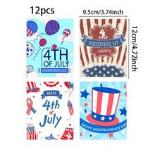 12pcs Paper 4th Of July Wine Bottle Labels, 4th Of July Stickers, Patriotic Wine Bottle Stickers, Independence Day Stickers, Patriotic Party Decorations, Holiday Party Decorations (4 Styles), Gift Packaging Labels - View 7