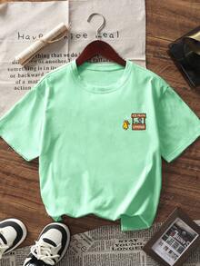 3pcs/Set Tween Girls' Printed Short Sleeve T-Shirts, Suitable For Tween GirlsSummer Tops, Young Student Clothing - Multicolor - View 7