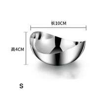 1個現代輕奢金屬不鏽鋼水果盤，高端不鏽鋼水果收納盤設計師月亮形水果盤家用客廳咖啡桌零食堅果盤甜點糖果盤蛋糕盤適用於客廳餐廳甜點店婚禮派對 - 銀色 - 查看 5