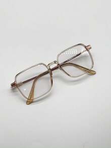 1pc Unisex Ultra-Lightweight Transparent Square Flat Lens Glasses, Multiple Colors Available, Suitable For Daily Office Use - Rust Brown - View 19