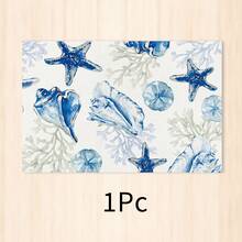 1pc Ocean Style Linen Placemat, Breakfast Mat, Coffee Mat, Cup Coaster, Bowl & Plate Mat, Kitchen Accessory, Easy To Clean Placemat, Suitable For Home, Restaurant, Restaurant Decor, Holiday Gift, Gift For Friends, Multi-Piece Set - Multicolor - View 15