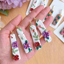 10 buah Pemotong Tanah Liat Polimer, Cetakan Anting Tanah Liat Bentuk Geometris Gaya Liontin Panjang, Cocok untuk Pembuatan Perhiasan, Kerajinan DIY, Ramah untuk Pemula - Jeruk - View 5
