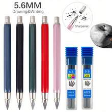 3pcs/Set 5.6mm Metal Mechanical Pencils, 2B/4B/6B/8B, Art Drawing Pencils With Lead Refills, For Engineering Drafting, Painting, Writing Stationery, Engineer Precision Writing Tools (1 Pencil + 2 Lead Boxes) - Multicolor - View 3