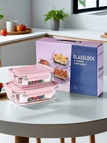 2 piezas Caja Bento de Vidrio con Tapa Rosa, Caja Bento Dividida de Gran Capacidad 410/680ml, Contenedor de Almacenamiento de Alimentos de Vidrio, Diseño Apilable con Cierre para Almacenamiento en Refrigerador y Cocina, Caja de Almacenamiento de Alimentos Vegetales para Microondas, Suministros para Regreso a Clases y el Hogar - Rosa Pálido - Ver 15