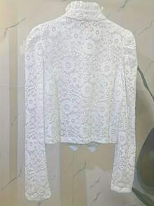 Women's French Vintage Lace Blouse - White - View 3