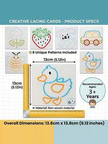 Beginner Sewing Kit, Entry-Level Kit - Multiple Style Combinations, Includes Plastic Needles, Thread, DIY Sewing Board, Sewing Kit, Felt Crafts, Felt Kit, Helps Develop Fine Motor Skills, Back To School Gift - Embroidery Materials - View 3